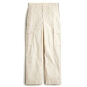 J. Crew Cream Cargo Pant in Ripstop Cotton with Utility Pockets, Size 28